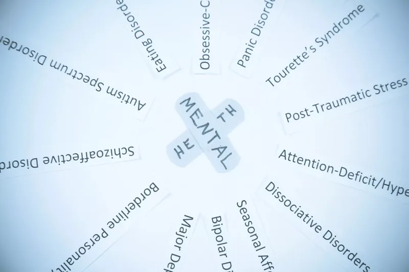 Diagnosis words laid out in a circle