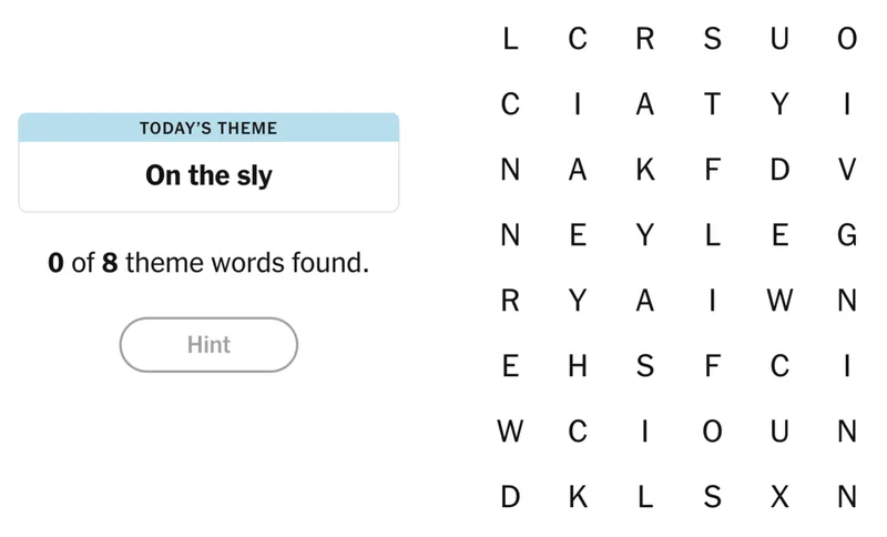 NYT Strands board for April 10, 2026: On the sly.