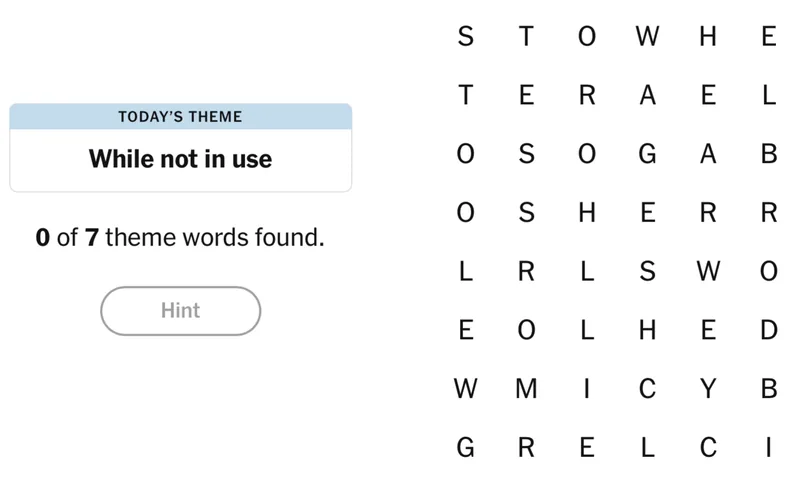 NYT Strands board for April 13, 2026: While not in use.