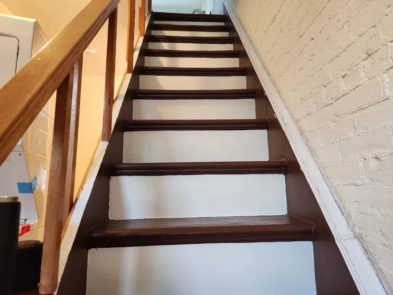 Painted stairs with clean risers