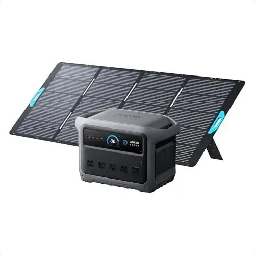 Anker SOLIX C1000 Gen 2 Portable Power Station with 400W Solar Panel, 2,000W (Peak 3,000W) Solar Generator, Full Charge in 49 Min, 1,024Wh LiFePO4 Battery for Home Backup, Power Outages, and Camping