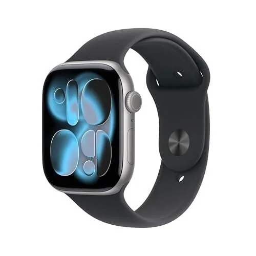 Apple Watch Series 11 46mm GPS Smartwatch (Space Gray, Black Sports Band)