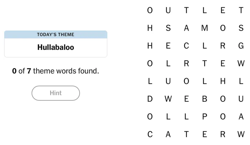 NYT Strands board for April 24, 2026: Hullabaloo.