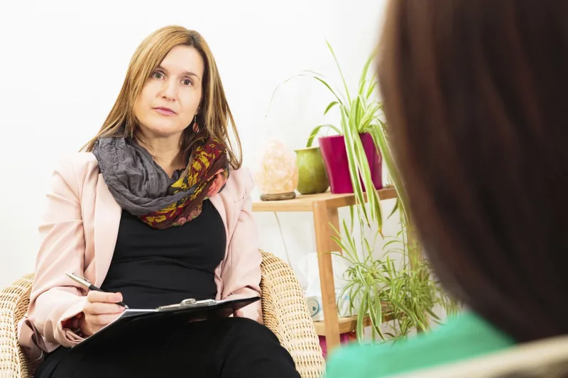 Woman seeing a psychotherapist