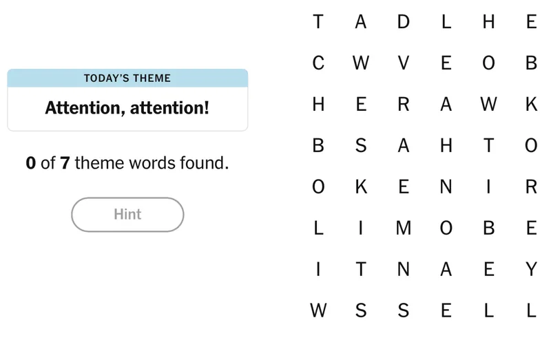NYT Strands board for April 28, 2026: Attention, attention!