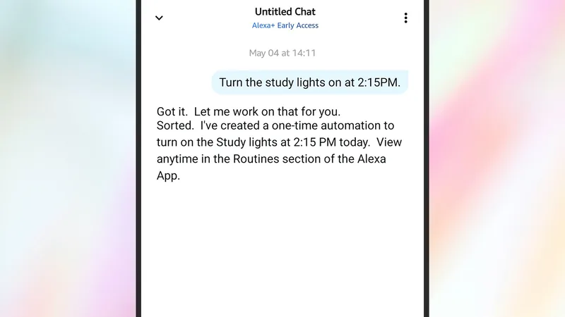 Setting a smart light routine with Alexa+