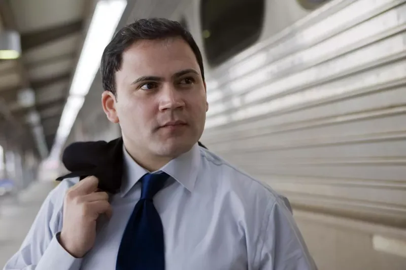 Businessman commuting to work