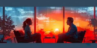 Two people in deep, focused conversation