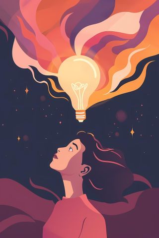 Chimpanzee stacking boxes to reach a banana, illustrating an 'aha!' moment