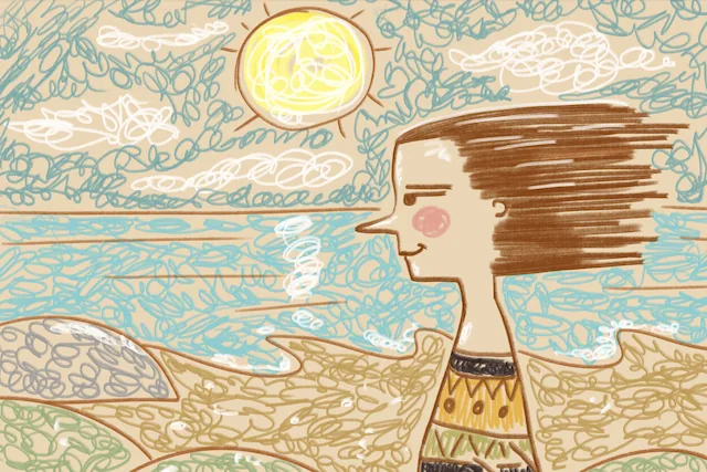 A person meditating in a serene, sunlit setting, embodying peace and inner joy.