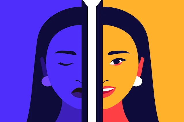 Woman meditating with serene expression