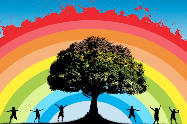 Happy woman smiling, walking in nature